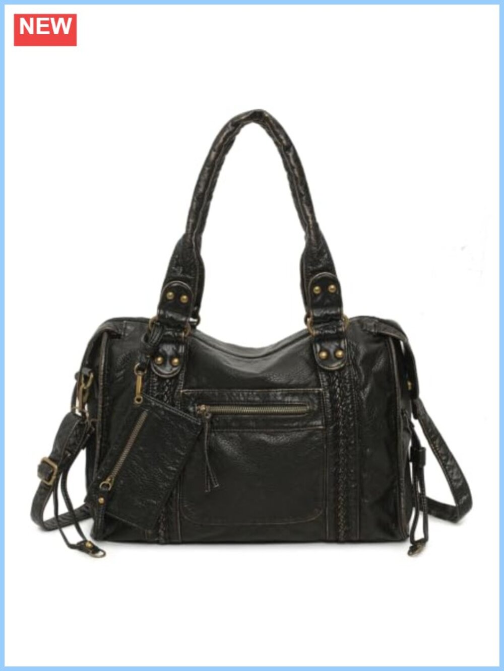Vegan Leather Hobo Shoulder Bag Convertible Crossbody Tote